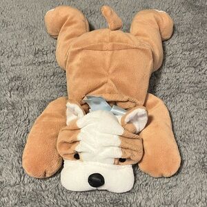 Ty Plush Bruiser Bulldog 1996 Pillow Pal Toy in Tan & White Stuffed Animal